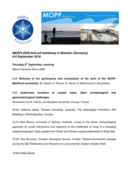 MEDFLOOD Kick-Off Workshop in Bremen (Germany) 8-9 September 2016