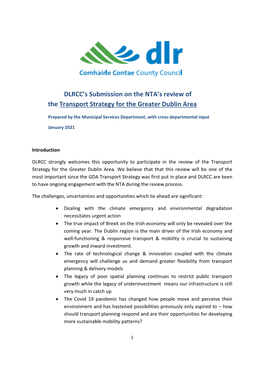 DLRCC's Submission on the NTA's Review of the Transport Strategy For