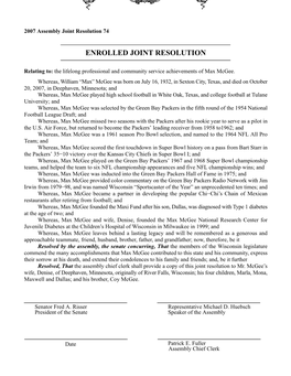 Enrolled Joint Resolution