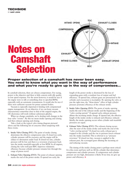 Notes on Camshaft Selection