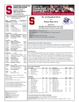 2013-14 Stanford Basketball