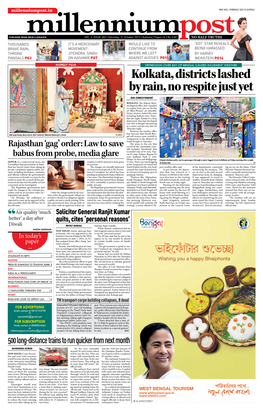 Kolkata, Districts Lashed by Rain, No Respite Just Yet OUR CORRESPONDENT