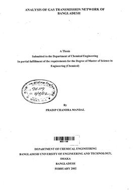 Analysis of Gas Transmission Network of Bangladesh