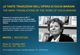 Le Tante Traduzioni Dell'opera Di Dacia Maraini