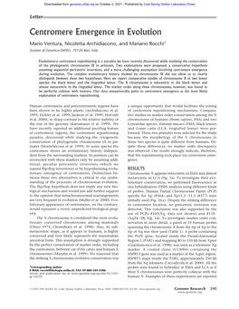 Centromere Emergence in Evolution