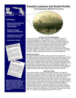 Coastal Louisiana and South Florida: a Comparative Wetland Inventory