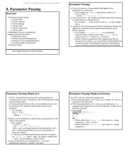 8. Parameter Passing