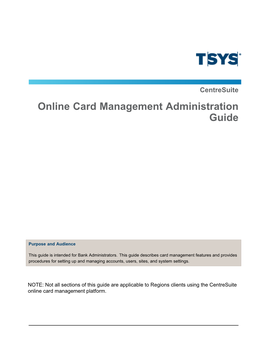 Online Card Management Administration Guide