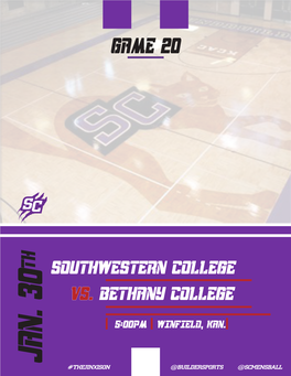 JAN. 30 #THEJINXISON @BUILDERSPORTS @SCMENSBALL 2020-21 MOUNDBUILDER BASKETBALL GAME NOTES Winfield, Kan