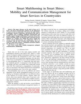 Smart Multihoming in Smart Shires: Mobility and Communication Management for Smart Services in Countrysides