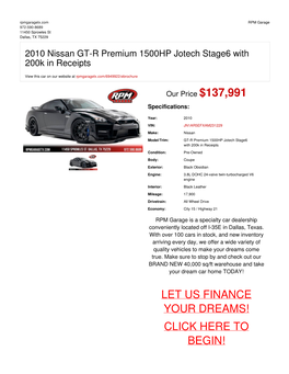 2010 Nissan GT-R Premium 1500HP Jotech Stage6 with 200K in Receipts