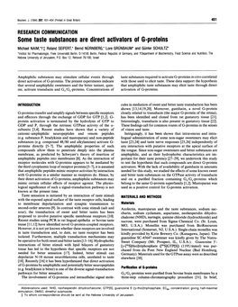 Some Taste Substances Are Direct Activators of G-Proteins