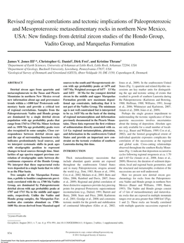 Revised Regional Correlations and Tectonic Implications Of