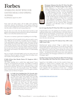 Sparkling Rosé Wine for Easter Meals