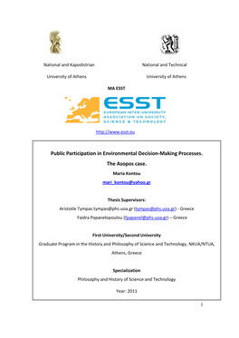 Public Participation in Environmental Decision-Making Processes. the Asopos Case