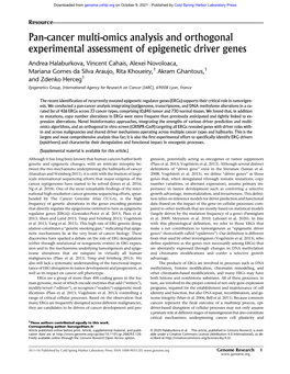 Pan-Cancer Multi-Omics Analysis and Orthogonal Experimental Assessment of Epigenetic Driver Genes