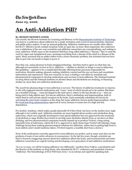 An Anti-Addiction Pill?
