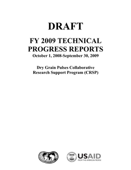 FY 2009 TECHNICAL PROGRESS REPORTS October 1, 2008-September 30, 2009