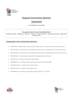 Rapport Commission Sportive