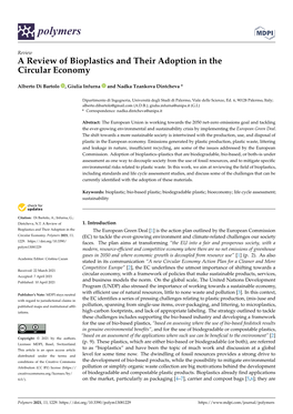 A Review of Bioplastics and Their Adoption in the Circular Economy