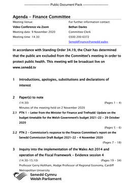 (Public Pack)Agenda Document for Finance Committee, 09/11/2020 14
