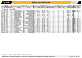 Midweek Basketball Coupon 20/10/2020 09:12 1 / 1