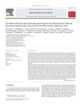 Pre-Flight Calibration and Initial Data Processing for the Chemcam Laser