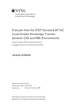 Evaluate How the STEP Standard AP 242 Could Enable Knowledge Transfer Between CAD and KBE Environments