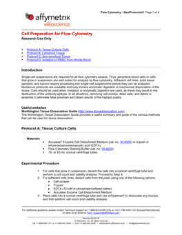 Cell Preparation for Flow Cytometry Research Use Only