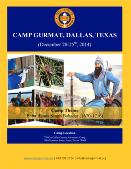 CAMP GURMAT, DALLAS, TEXAS (December 20-25Th, 2014)