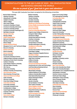 QSI University Acceptances 2020