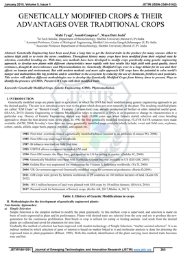 Genetically Modified Crops & Their Advantages Over