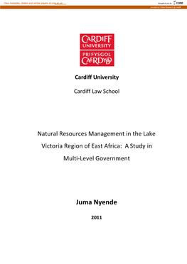 Natural Resources Management in the Lake Victoria Region of East Africa: a Study in Multi-Level Government