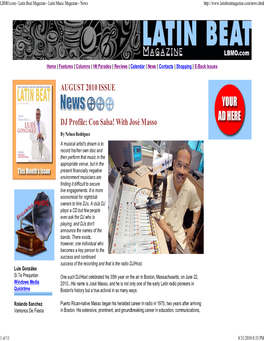 LBMO.Com - Latin Beat Magazine - Latin Music Magazine - News