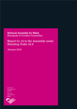 Mark Drakeford AM and Jenny Rathbone AM, in Relation to Their Failure to Register an Interest in Accordance with Standing Order 2