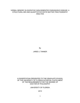 Verbal Memory in Idiopathic Non-Demented Parkinson's Disease