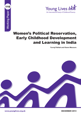 Women's Political Reservation, Early Childhood Development and Learning in India