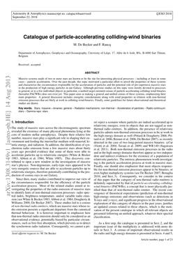 Catalogue of Particle-Accelerating Colliding-Wind Binaries M