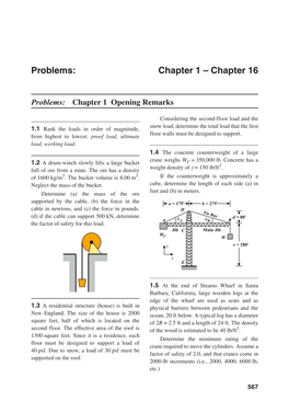 Problems: Chapter 1 Opening Remarks