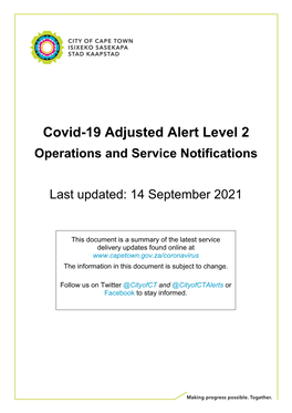 Covid-19 Adjusted Alert Level 3