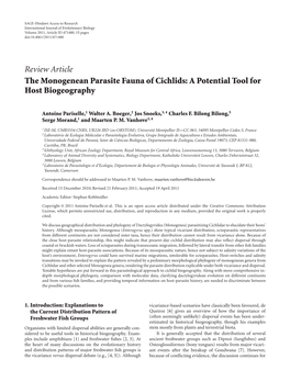 The Monogenean Parasite Fauna of Cichlids: a Potential Tool for Host Biogeography