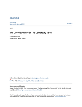 The Deconstructure of the Canterbury Tales