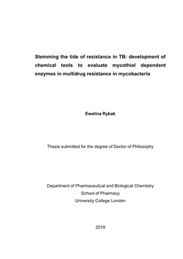 Development of Chemical Tools to Evaluate Mycothiol Dependent Enzymes in Multidrug Resistance in Mycobacteria