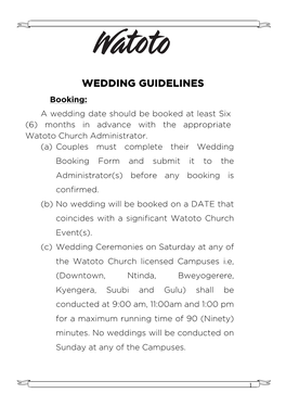 WC- Wedding Guidelines