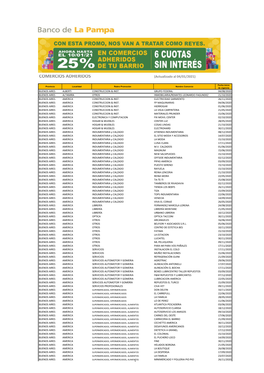 COMERCIOS ADHERIDOS (Actualizado Al 04/01/2021)