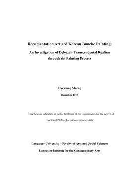 Documentation Art and Korean Bunche Painting