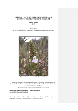 Merredin District Threatened Flora and Communities Management Program