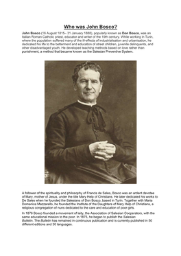 Who Was John Bosco?