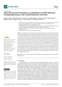 Alkyl-Resorcinol Derivatives As Inhibitors of GDP-Mannose Pyrophosphorylase with Antileishmanial Activities