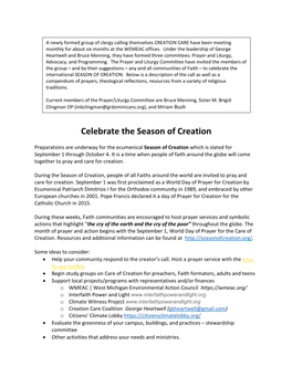 Celebrate the Season of Creation